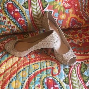 Sparkle peep-toe high heels very comfortable to wear!!